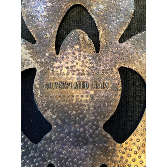 Abstract Trivet, Circular with Art Deco Design Silver plated- ITALY 7.5" For Kit - Picture 3 of 3